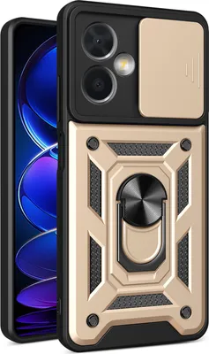 Produktbild von Redmi Note 12 Hülle mit Ring Ständer Halter Dia Kameraschutz TPU PC Schutzhülle für Xiaomi Redmi Note 12 Gold