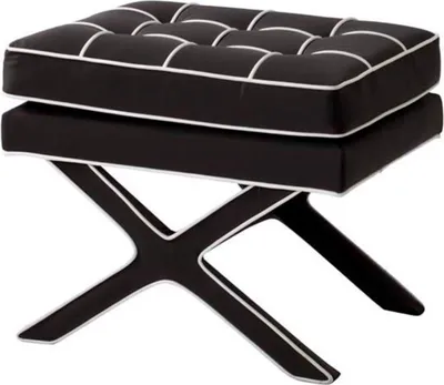 Produktbild von Casa Padrino Luxus Kreuzhocker Schwarz / Weiß - Designer Hotel Hocker