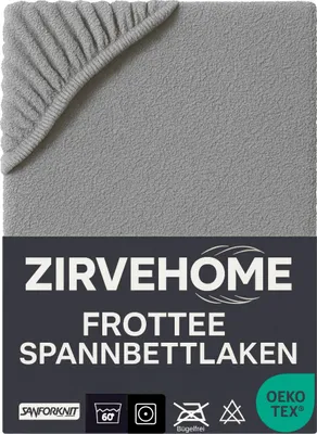 Produktbild von Frotte Spannbettlaken 140x200-160x200 cm - Winter Spannbetttuch Baumwolle Bettlaken für Matratzen bis 25 cm Höhe, Silber