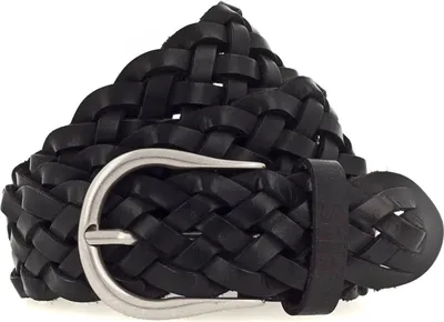 Produktbild von H.I.S Gürtel 40mm Woven Leather Belt W80 Black schwarz