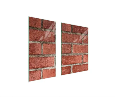 Produktbild von Herdabdeckplatten 2 teilig 75x52 Glaskeramikkochfeld Abdeckung Glas Schneidebrett Ziegel Rot