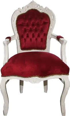 Produktbild von Casa Padrino Barock Esszimmerstuhl Bordeaux / Creme mit Armlehnen - Stuhl - Barockstuhl - Möbel