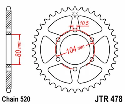 Obrázok produktu pre JT ozubené koleso 46T 520 JTR478.46