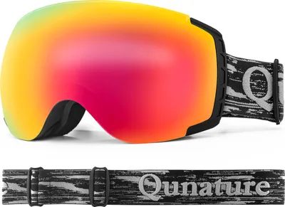Produktbild von Qunature Skibrille Schneebrille UV-Schutz Dual Lens Anti-fog Snowboardbrille Schwarz