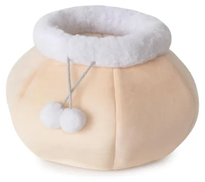 2-in-1 Katzenhöhle und Katzenbett, beige, mit Antirutschboden