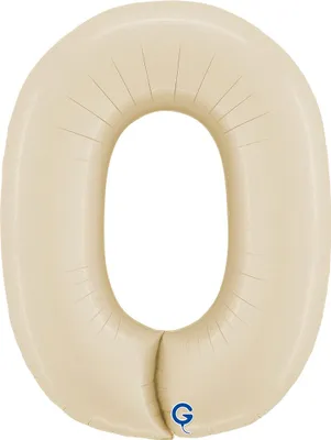 Produktbild von Riesenzahl Folienballon 40"/102cm | Satin Cream Zahl: 0