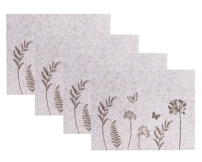 Produktbild von 4er Set Tischset Filz 45x35cm Blumen Platzdeckchen Platzset Frühling Blumenwiese Tischdeko Deko Tischmatte