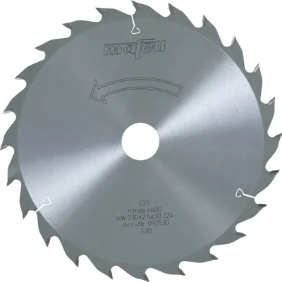 Produktbild von mafell Sägeblatt-HM 230 x 1,8/2,5 x 30 mm Z 24 WZ für universellen Einsatz in Holz (KSP 85 Fc) - 092530