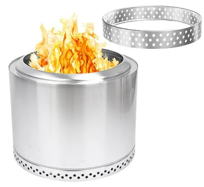 Produktbild von Flame Engine Feuerschale rauchfrei Buddy Tiger Edelstahl 50cm  und Basisring Art.Nr. FETIGER50