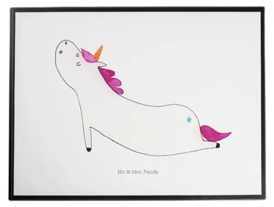 Produktbild von Mr. & Mrs. Panda schreibtischunterlage Einhorn Yoga - Weiß - Geschenk, Namaste, Einhörner, Sport, schreibtischunterlagen, Entspannung, tischauflagen, Unicorn