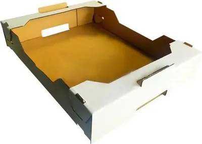 Obrázek produktu pro Přepravní box s okrajem, skládací, na koblihy, sušenky a koláče 32 x 21 x 8 cm 50 kusů.