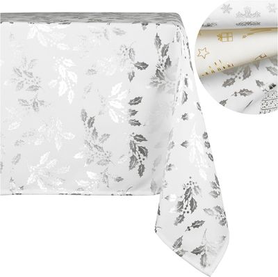 Domarex Hochwertige Weihnachts-Tischdecke 140x200 cm – Fleckenfest & Wasserdicht, langlebig & pflegeleicht, ideal für Tische - Stechpalme