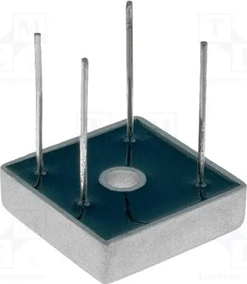 Obrázok produktu pre 1x Jednofázový usmerňovač Urmax: 1000V, If: 15A, Ifsm: 300A, model KBPC1510W, jednofázový