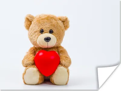 Produktbild von MuchoWow® Poster Ein Teddybär zum Valentinstag 120x90 cm - Wandbild