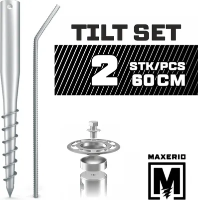 Produktbild von MAXERIO® 60 cm 2er TILT-Set Schraubfundamente Ø 60 x 2; M12
