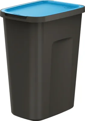 Obrázek produktu pro Odpadkový koš černý 35 l pro třídění odpadu modrá klapka modulární