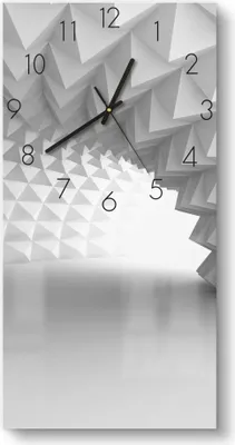 Produktbild von DEQORI Glasuhr 30x60 cm Zahlen 'Futuristischer Durchgang' Wanduhr Glas Uhr Design leise