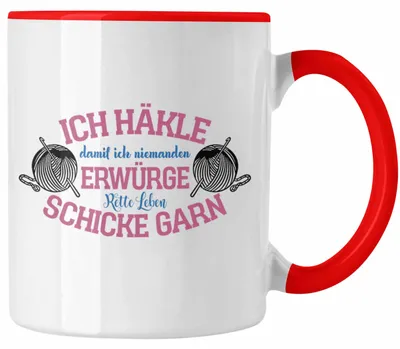 Produktbild von Garn-Tasse Geschenkidee für Strick- und Häkelbegeisterte (Rot)