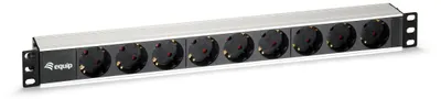 Produktbild von Equip 333292, 1U, Horizontal, Aluminium, Schwarz, Silber, 9 AC-Ausgänge, 2 m