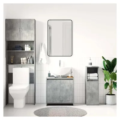 Produktbild von Badezimmerschrank Betongrau 60x33x61 cm Holzwerkstoff