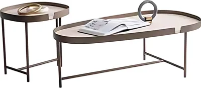 Obrázok produktu pre Elegantný konferenčný stolík s okrúhlym tvarom a robustným kovovým rámom.