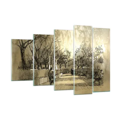 Produktbild von Bilder auf glas - Park Spaziergang Baum - 150x100cm - Glasbilder - Wandbilder - Kunstdruck - zum Aufhängen bereit - Wanddekoration aus Glas - Glas Bilder - Wandbild auf Glas - GEG150x100-3758