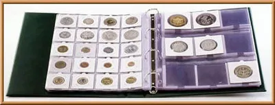 Produktbild von Lindner Münzblätter 8211 für 12 Münzrähmchen 50x50 mm, 4-Ring Lochung, 181x225 mm, 10 Stück