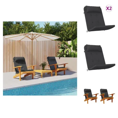 Produktbild von vidaXL Adirondack-Auflagen 2 Stk. Schwarz Oxford-Gewebe - Sitzpolster