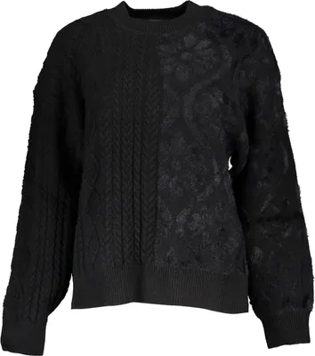Produktbild von Stylischer Damen Rollkragenpullover in Schwarz mit Details und Logo