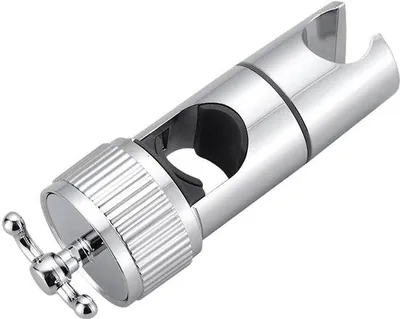 Obrázek produktu pro Univerzální držák na sprchu, nastavitelný 16–28 mm, se 2 háčky, pochromovaný držák z ABS pro sprchovou tyč, bez vrtání, snadná montáž