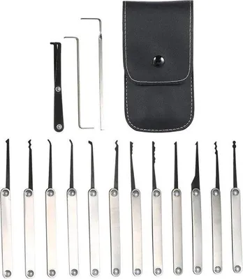 Produktbild von Famanu Lockpick Set 15-teilig - Praktisches Werkzeugset für Anfänger und Profis