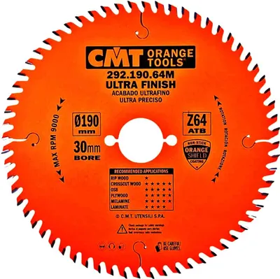 Produktbild von CMT | Sägeblatt für Holz, Endschnitt quer D190/ 30 mm Z64 WZ/ATB