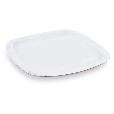 Produktbild von 100x BIONATURE Pappteller aus Frischfaser quadratisch 24 x 24 cm fettdicht