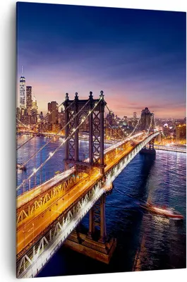 Produktbild von Bild auf Leinwand - Leinwandbild - Einteilig - Usa amerika new york manhattan - 70x100cm - Wand Bild - Wandbilder - Leinwanddruck - Wanddekoration - Leinwand bilder - Wandbild - PA70x100-2820
