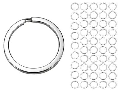 Productafbeelding van Set van 50 Stuks Metalen Sleutelhangers - Zilver