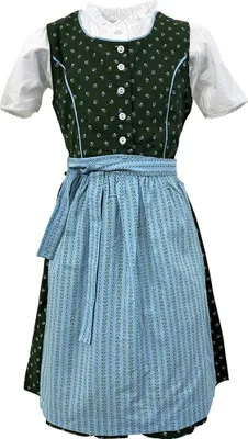 Produktbild von Isar-Trachten Kinder Dirndl "Lotte" 3-tlg. mit Bluse 52418 | Grün Blau Größe: 74