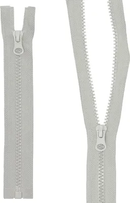 Produktbild von mumbi Reißverschluss teilbar 5mm 17cm Grau Kunststoff Reißverschlüsse mit Zipper grobe Zähne