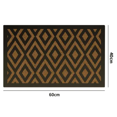 Produktbild von Türmatte Fußmatte Schmutzfangmatte Kokos Fußabtreter Außen Innen 60x40 cm Raute