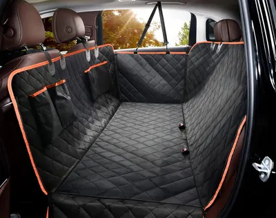 Produktbild von Hundedecke für Auto Rückbank, Rücksitz mit Seitenschutz und Sichtfenster, Kratzfeste und Wasserabweisende Autodecke Hund, Hundematte, Rücksitzbank, 147*137*40cm Schwarz