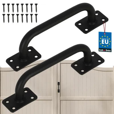 Immagine prodotto di KOTARBAU® 2 Pezzi Maniglia Porta Esterna Maniglione per Porta 175 mm Maniglie per Porte Scorrevoli Acciaio Verniciato a Polvere Nero