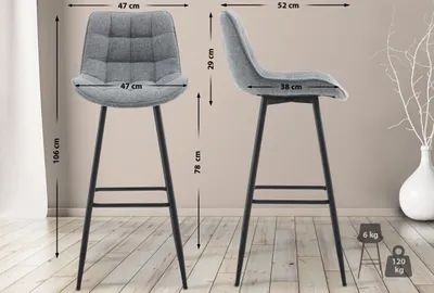 Produktbild von Barhocker Dartford Stoff grau