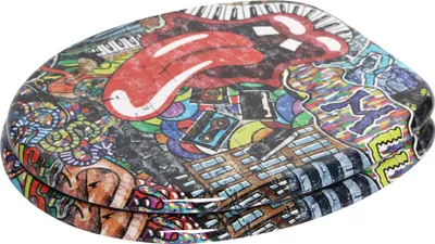 Produktbild von SANILO® WC-Sitz Graffiti, Toilettendeckel direkt vom Hersteller, Klodeckel, Klobrille, WC Deckel, Toilettensitz, Toilettenbrille, WC Brille