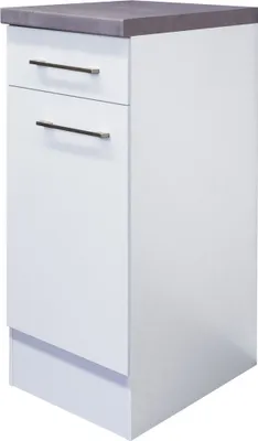 Produktbild von Küchenunterschrank - 30 cm breit - Weiß – Nawa