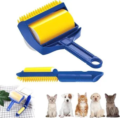Immagine prodotto di Confezione da 2 tappetini in peluche a doppia faccia, blu, lavabili, per peli di animali