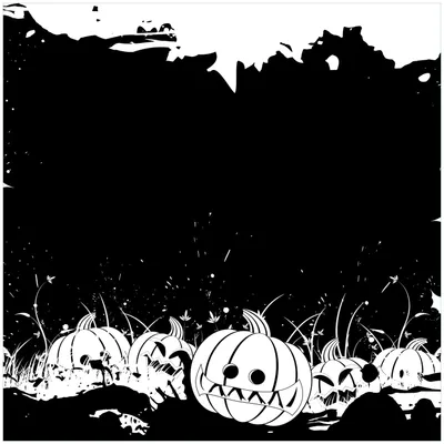Produktbild von Wallario Wandbild aus Acryl, 50 x 50 cm, freischwebende Optik - Halloween - Kürbisse und Fledermäuse in schwarz-weiß, Comic Stil