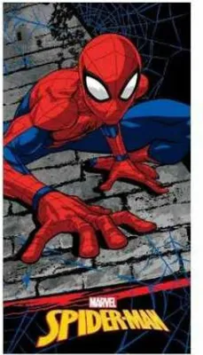 Produktbild von Spiderman Handtuch 70x140 cm aus Baumwolle - Strandtuch oder Badetuch für Kinder - großes Kinderbadetuch mit Motiv