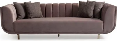 Produktbild von Moderne Couch Dreisitzer Sofa Polstersofa Stoffsofa Lila 3 Sitzer Neu
