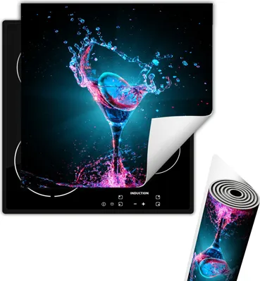 Produktbild von Herdabdeckplattee Glaskeramikkochfeld-Abdeckung 50x52 cm Anti Rutsch Matte Aufrollbar, Wasser Glas