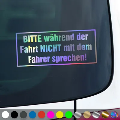 Produktbild von PantherPixel Fahrer Aufkleber Während Der Fahrt Nicht Sprechen Sticker Auto Geschenkidee Farbe Oilslick-Hologramm
