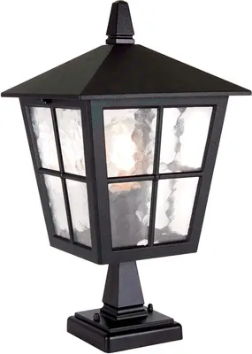 Produktbild von Wegeleuchte IP43 E27 38 cm Schwarz Glas Aluminium Rustikal Hof Haus Stehleuchte außen